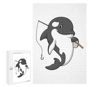 Rompecabezas para Adultos 1000 PCS Orca Fisher Fishing Rod Juego De Rompecabezas para Ejercitar La Mente Corte De Precisión Interacción Entre Padres E Hijos 1000 PCS