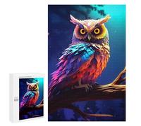 Rompecabezas para Adultos 1000 PCS Owl Blue Night Rompecabezas para Adultos Juegos Relajantes Decoración De Pared Regalos para Amigos Y Familiares 1000 PCS