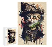 Rompecabezas para Adultos 1000 PCS Painting of A Cat Pirate Rompecabezas para Adultos Juegos Familiares Corte De Precisión Cumpleaños Y Navidad 1000 PCS