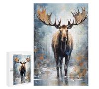 Rompecabezas para Adultos 1000 PCS Palette Moose Painting Rompecabezas para Adultos Juegos Relajantes Análisis Y Lógica Cumpleaños Y Navidad 1000 PCS