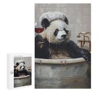 Rompecabezas para Adultos 1000 PCS Panda Bath Glass Red Wine Rompecabezas para Adolescentes Juegos Relajantes Regalos para Mujeres Cumpleaños Y Navidad 1000 PCS