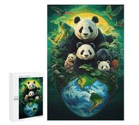 Rompecabezas para Adultos 1000 PCS Panda Earth Day Juego De Rompecabezas para Ejercitar La Mente Corte De Precisión Interacción Entre Padres E Hijos 1000 PCS