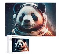 Rompecabezas para Adultos 1000 PCS Panda in Space Helmet Rompecabezas para Adolescentes Juego De Ingenio Carrera De Velocidad De Manos Regalos De Cumpleaños Y Únicos 1000 PCS