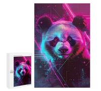 Rompecabezas para Adultos 1000 PCS Panda Japanese Neon Rompecabezas para Adultos Juegos Relajantes Difícil Regalos para Amigos Y Familiares 1000 PCS