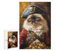 Rompecabezas para Adultos 1000 PCS Pirate Cat Treasure Chest-13 Rompecabezas para Adultos Desafío Difícil Ayuda A Ejercitar El Cerebro Juego De Desafío Único 1000 PCS