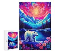 Rompecabezas para Adultos 1000 PCS Polar Bear in A Fantasy Landscape Rompecabezas para Adultos Juego De Ingenio Decoración Perfecta Cumpleaños Y Navidad 1000 PCS