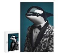 Rompecabezas para Adultos 1000 PCS Portrait of The Orca in Suit Rompecabezas para Adultos Juegos Familiares Regalo De Cumpleaños Regalos De Cumpleaños 1000 PCS