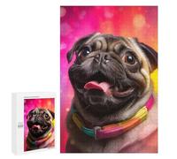 Rompecabezas para Adultos 1000 PCS Pug Fiesta Rompecabezas para Adultos Juegos Familiares Corte De Precisión Cumpleaños Y Navidad 1000 PCS