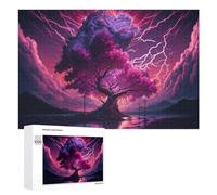 Rompecabezas para Adultos 1000 PCS Purple Lightning Tree Landscape Rompecabezas para Adultos Juegos Relajantes Regalo De Cumpleaños Gran Regalo para Jugar 1000 PCS