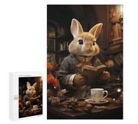 Rompecabezas para Adultos 1000 PCS Rabbit Drinking Tea Rompecabezas para Adultos Juego De Ingenio Regalos para Mujeres Regalos para Amigos Y Familiares 1000 PCS