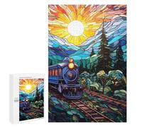 Rompecabezas para Adultos 1000 PCS Railway Art Train Journey Rompecabezas para Adultos Juegos Divertidos Decoración Desafiante De Completar 1000 PCS