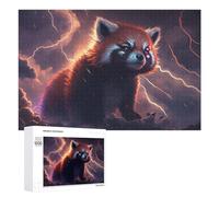 Rompecabezas para Adultos 1000 PCS Red Panda in Stormy Sky Rompecabezas para Adultos Juguetes Antiestrés Mejora La Memoria Regalos De Cumpleaños Y Únicos 1000 PCS