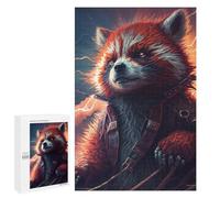Rompecabezas para Adultos 1000 PCS Red Panda with Lightning Background Rompecabezas para Adultos Juguetes Antiestrés Mejora La Memoria Regalos De Cumpleaños Y Únicos 1000 PCS