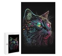 Rompecabezas para Adultos 1000 PCS Retro Abstract Cat Art Rompecabezas para Adultos Juego Práctico Mejora La Memoria Regalos para Amigos Y Familiares 1000 PCS