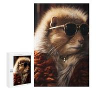 Rompecabezas para Adultos 1000 PCS Rich Hamster with Glasses Rompecabezas para Adultos Juegos Relajantes Análisis Y Lógica Cumpleaños Y Navidad 1000 PCS