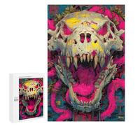 Rompecabezas para Adultos 1000 PCS Roar of The Forgotten Beast - Expressionist Fury Skull Rompecabezas para Adultos Juego Práctico Mejora La Memoria Regalos para Amigos Y Familiares 1000 PCS