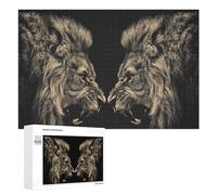 Rompecabezas para Adultos 1000 PCS Roaring Lion Duel Rompecabezas para Adolescentes Juego De Ingenio Carrera De Velocidad De Manos Regalos De Cumpleaños Y Únicos 1000 PCS