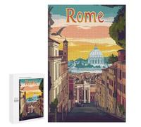 Rompecabezas para Adultos 1000 PCS Rome Cityscape Illustration Rompecabezas para Adultos Juego Práctico Mejora La Memoria Regalos para Amigos Y Familiares 1000 PCS