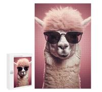 Rompecabezas para Adultos 1000 PCS Rompecabezas Animal Alpaca with Glasses Juego De Ingenio con Rompecabezas, Divertido Y Humorístico, 1000 PCS