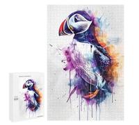 Rompecabezas para Adultos 1000 PCS Rompecabezas Atlantic Puffin Watercolor Rompecabezas para Adultos Juego De Ingenio Análisis Y Lógica Interacción Entre Padres E Hijos 1000 PCS