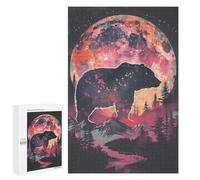 Rompecabezas para Adultos 1000 PCS Rompecabezas Bear Silhouette Galaxy Juego De Ingenio con Rompecabezas, Divertido Y Humorístico, 1000 PCS
