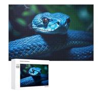 Rompecabezas para Adultos 1000 PCS Rompecabezas Blue Serpent in Shadows Rompecabezas para Adultos Juego De Ingenio Análisis Y Lógica Regalos De Cumpleaños Y Únicos 1000 PCS
