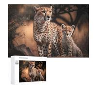 Rompecabezas para Adultos 1000 PCS Rompecabezas Cheetahs in The Wild Rompecabezas para Adultos Juego De Ingenio Análisis Y Lógica Regalos De Cumpleaños Y Únicos 1000 PCS