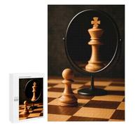 Rompecabezas para Adultos 1000 PCS Rompecabezas Chess Pawn King Reflection Rompecabezas para Adultos Juguete Decoración De Pared Aliviador del Estrés Difícil Y Desafiante 1000 PCS