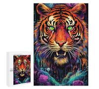 Rompecabezas para Adultos 1000 PCS Rompecabezas Colorful Tiger Portrait Rompecabezas para Adultos Juego De Ingenio Análisis Y Lógica Regalos De Cumpleaños Y Únicos 1000 PCS