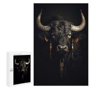 Rompecabezas para Adultos 1000 PCS Rompecabezas Dark Gold Yak Animal Rompecabezas para Adultos Juguete Decoración De Pared Aliviador del Estrés Difícil Y Desafiante 1000 PCS