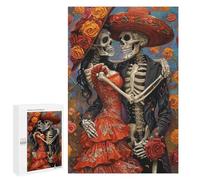 Rompecabezas para Adultos 1000 PCS Rompecabezas Day of The Dead Skeleton Couple Art Print Rompecabezas para Adultos Actividades Familiares Difíciles Y Desafiantes 1000 PCS