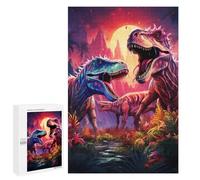 Rompecabezas para Adultos 1000 PCS Rompecabezas Dinosaur Duel Under The Moonlit Sky Rompecabezas para Adultos Juego De Ingenio Análisis Y Lógica Regalos De Cumpleaños Y Únicos 1000 PCS