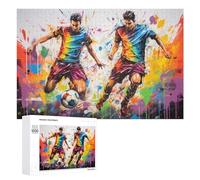 Rompecabezas para Adultos 1000 PCS Rompecabezas Dynamic Soccer Duel in Vibrant Colors Rompecabezas para Adultos Juego De Ingenio Análisis Y Lógica Regalos De Cumpleaños Y Únicos 1000 PCS