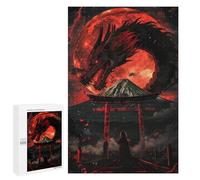 Rompecabezas para Adultos 1000 PCS Rompecabezas Fantasy Red Fullmon Dragon Rompecabezas para Adultos Juguete Decoración De Pared Aliviador del Estrés Difícil Y Desafiante 1000 PCS