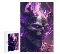 Rompecabezas para Adultos 1000 PCS Rompecabezas Flaming Demon Skull Artwork Rompecabezas para Adultos Juguete Decoración De Pared Aliviador del Estrés Difícil Y Desafiante 1000 PCS