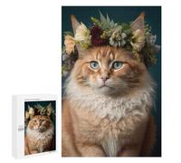Rompecabezas para Adultos 1000 PCS Rompecabezas Floral Cat Crown Rompecabezas para Adultos Juguete Decoración De Pared Aliviador del Estrés Difícil Y Desafiante 1000 PCS
