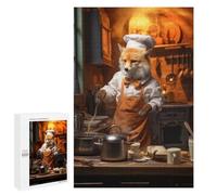 Rompecabezas para Adultos 1000 PCS Rompecabezas Fox Cooking Kitchen Funny Rompecabezas para Adultos Juguete Decoración De Pared Aliviador del Estrés Difícil Y Desafiante 1000 PCS