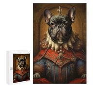 Rompecabezas para Adultos 1000 PCS Rompecabezas French Bulldog The King Rompecabezas para Adultos Juego De Ingenio Análisis Y Lógica Interacción Entre Padres E Hijos 1000 PCS