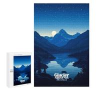 Rompecabezas para Adultos 1000 PCS Rompecabezas Glacier National Park Night Juego De Ingenio con Rompecabezas, Divertido Y Humorístico, 1000 PCS