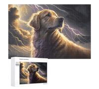 Rompecabezas para Adultos 1000 PCS Rompecabezas Golden Retriever in Stormy Sky Rompecabezas para Adultos Juego De Ingenio Análisis Y Lógica Interacción Entre Padres E Hijos 1000 PCS