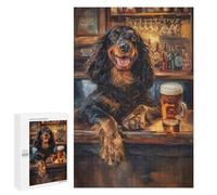 Rompecabezas para Adultos 1000 PCS Rompecabezas Gordon Setter Pint of Beer Juego De Ingenio con Rompecabezas, Divertido Y Humorístico, 1000 PCS