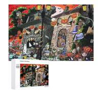 Rompecabezas para Adultos 1000 PCS Rompecabezas Halloween Horror Scene Rompecabezas para Adultos Juego De Ingenio Análisis Y Lógica Regalos De Cumpleaños Y Únicos 1000 PCS