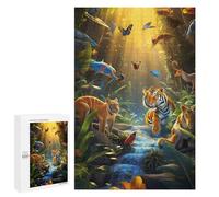 Rompecabezas para Adultos 1000 PCS Rompecabezas Jungle Majesty Tigers Amidst Nature's Splendor Rompecabezas para Adultos Juego De Ingenio Análisis Y Lógica Regalos De Cumpleaños Y Únicos 1000 PCS