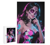 Rompecabezas para Adultos 1000 PCS Rompecabezas Lilith - Seductive Beauty with Pink Eyes and Black Hair Rompecabezas Juegos Familiares Mejora La Memoria Cumpleaños Y Navidad 1000 P