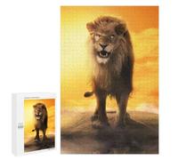 Rompecabezas para Adultos 1000 PCS Rompecabezas Lion Roaring Sunset Rompecabezas para Adultos Juguete Decoración De Pared Aliviador del Estrés Difícil Y Desafiante 1000 PCS