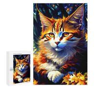 Rompecabezas para Adultos 1000 PCS Rompecabezas Magical Fantasy Cat Artwork -3 Rompecabezas Juegos Familiares Mejora La Memoria Cumpleaños Y Navidad 1000 PCS