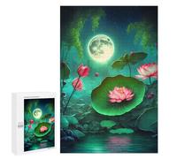 Rompecabezas para Adultos 1000 PCS Rompecabezas Moonlit Lotus Pond-3 Rompecabezas para Adultos Juego De Ingenio Análisis Y Lógica Regalos De Cumpleaños Y Únicos 1000 PCS