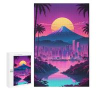 Rompecabezas para Adultos 1000 PCS Rompecabezas Mountain and City Retro Rompecabezas para Adultos Juguete Decoración De Pared Aliviador del Estrés Difícil Y Desafiante 1000 PCS