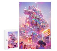 Rompecabezas para Adultos 1000 PCS Rompecabezas Neon Cityscape Vibrant Urban Future Rompecabezas para Adultos Juego De Ingenio Análisis Y Lógica Regalos De Cumpleaños Y Únicos 1000 PCS