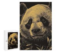 Rompecabezas para Adultos 1000 PCS Rompecabezas Panda Portrait in Gold and Black Rompecabezas para Adultos Juguete Decoración De Pared Aliviador del Estrés Difícil Y Desafiante 1000 PCS